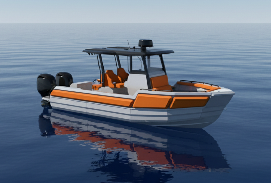 TideMaster Hunter 28 - 28ft professional offshore fishing boat with exceptional fuel efficiency